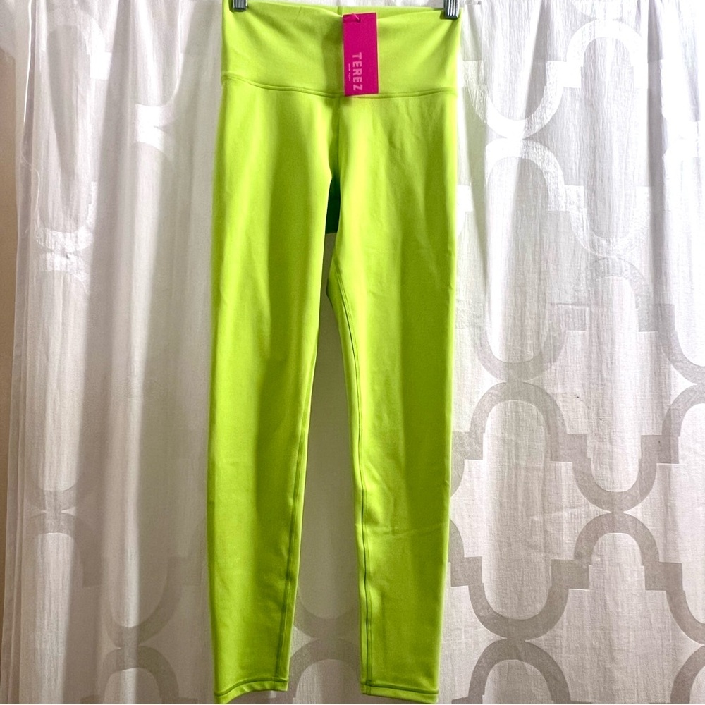Terez High Waist Leggings Size Small Chartreuse